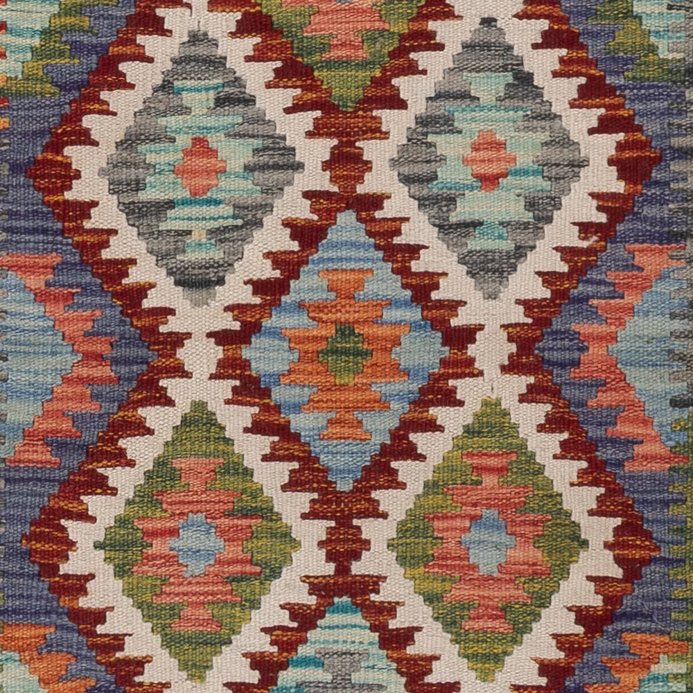 Løper Kelimteppe - Splash - 197 x 66 cm - flerfarget