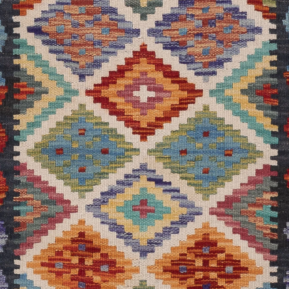 Løper Kelimteppe - Splash - 200 x 61 cm - flerfarget