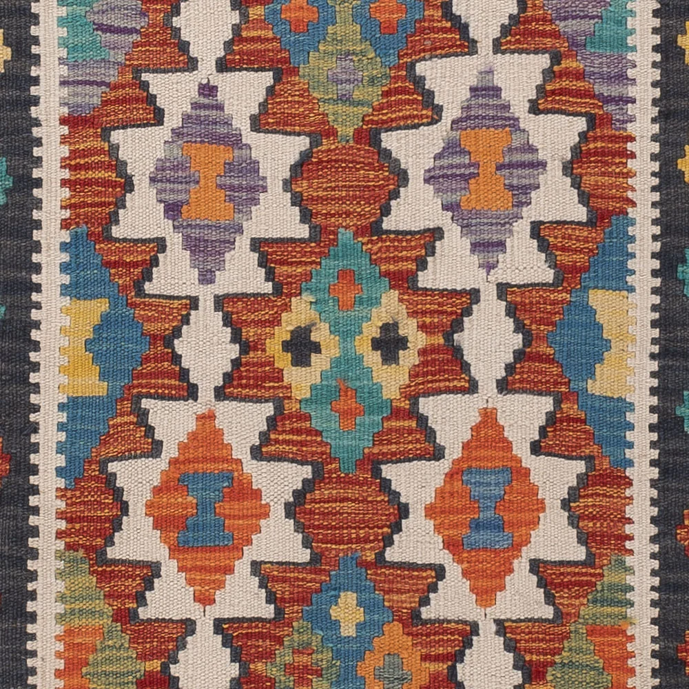 Løper Kelimteppe - Splash - 200 x 62 cm - flerfarget