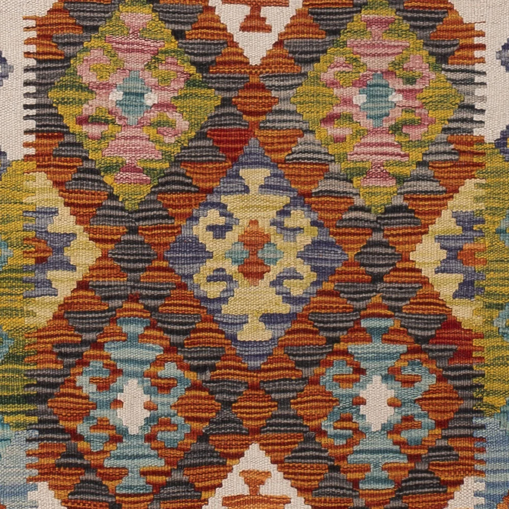 Løper Kelimteppe - Splash - 202 x 60 cm - flerfarget