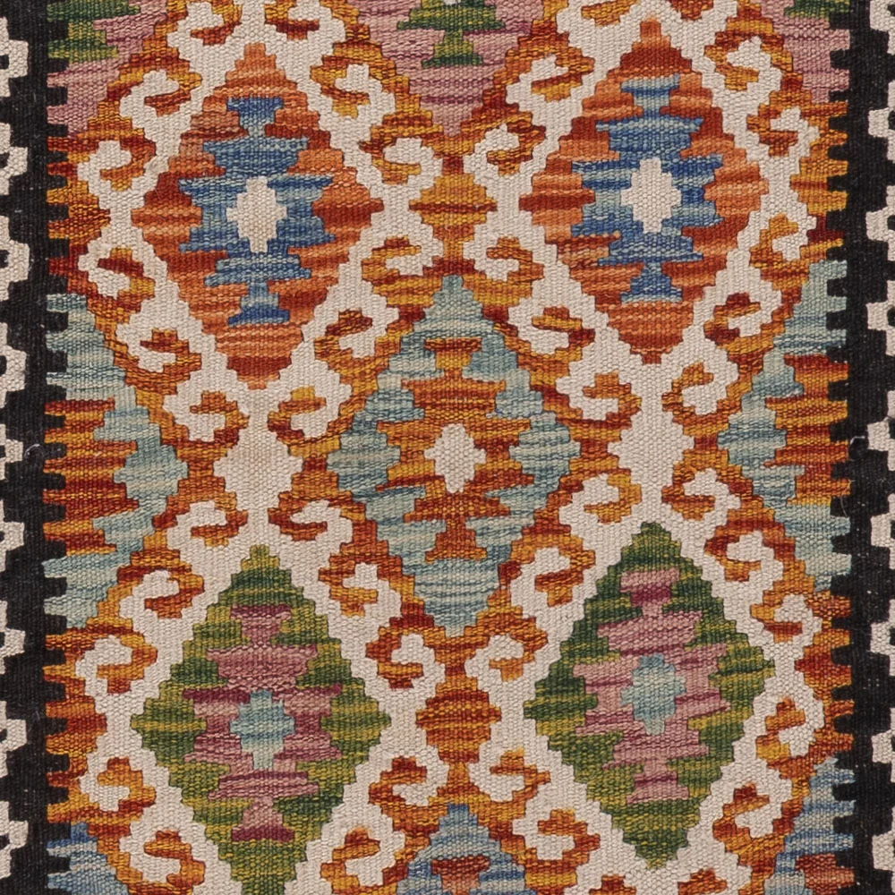Løper Kelimteppe - Splash - 203 x 68 cm - flerfarget