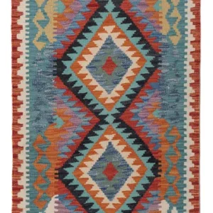 Løper Kelimteppe - Splash - 203 x 73 cm - flerfarget