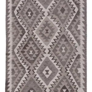 Løper Kelimteppe - Splash - 242 x 85 cm - mørkegrå