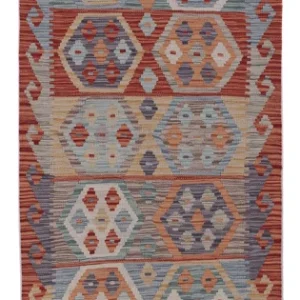 Løper Kelimteppe - Splash - 243 x 80 cm - flerfarget