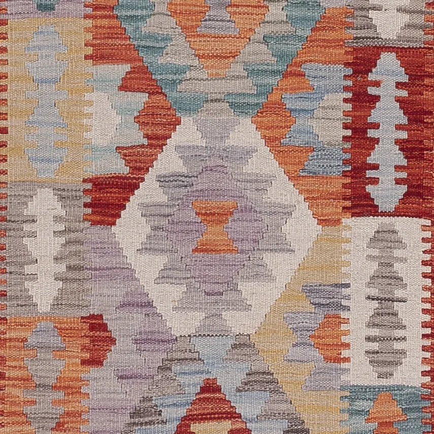 Løper Kelimteppe - Splash - 292 x 79 cm - flerfarget