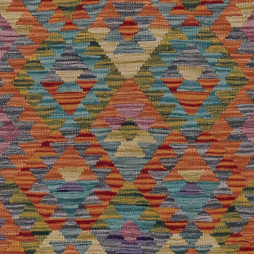Løper Kelimteppe - Splash - 297 x 75 cm - flerfarget
