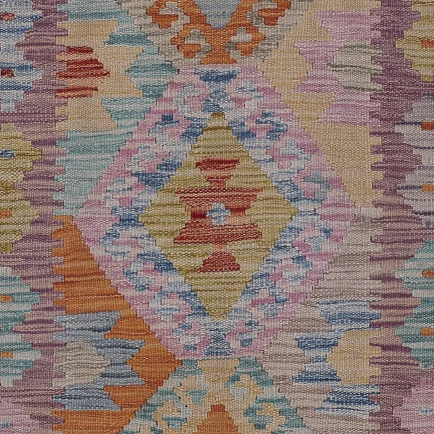 Løper Kelimteppe - Splash - 299 x 81 cm - flerfarget