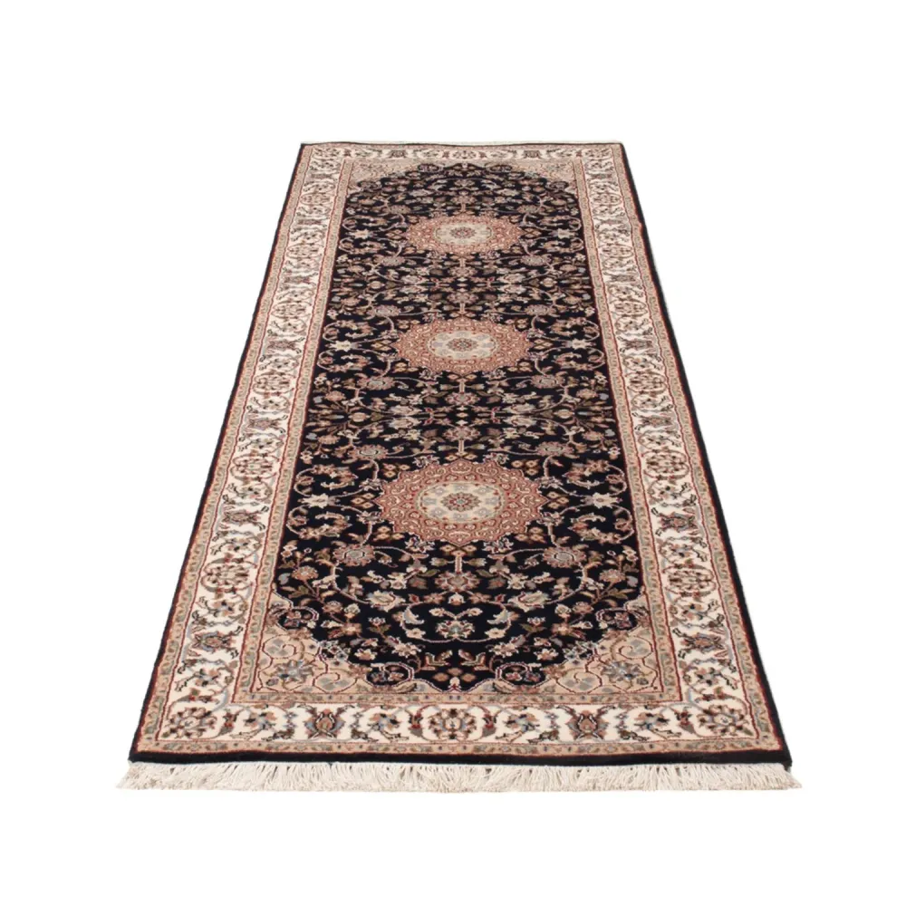 Løper Orientalsk teppe - Nain - Indus - 253 x 81 cm - mørkeblå