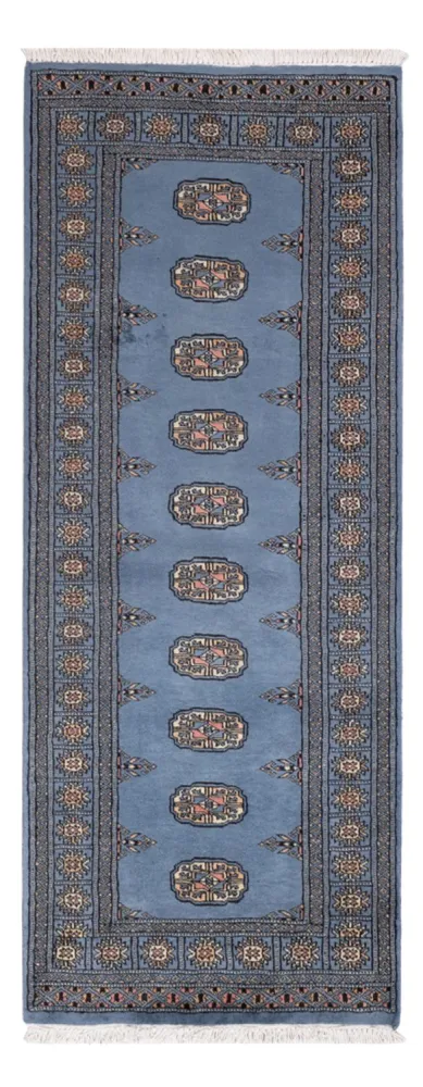 Løper Pakistan teppe - 196 x 77 cm - blå