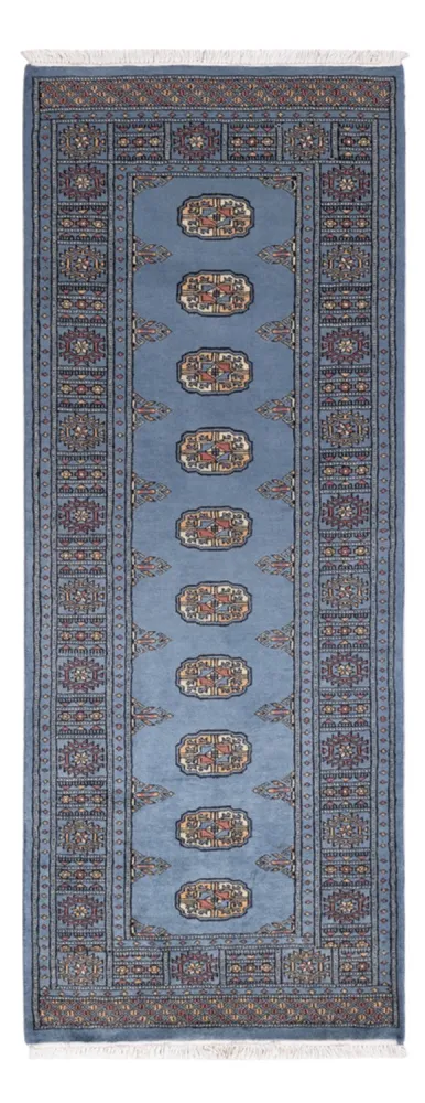 Løper Pakistan teppe - 197 x 77 cm - blå