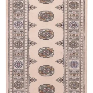 Løper Pakistan teppe - 224 x 79 cm - beige