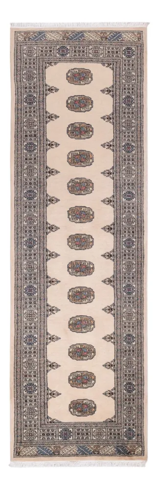 Løper Pakistan teppe - 246 x 78 cm - beige