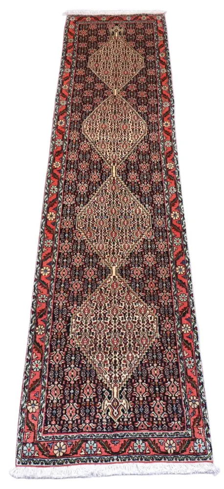 Løper Persisk teppe - Bijar - 288 x 69 cm - mørkeblå
