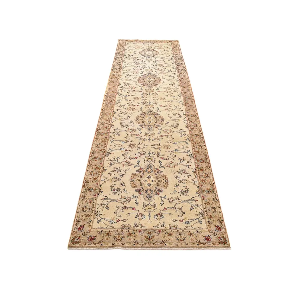 Løper Persisk teppe - Keshan - 385 x 98 cm - beige
