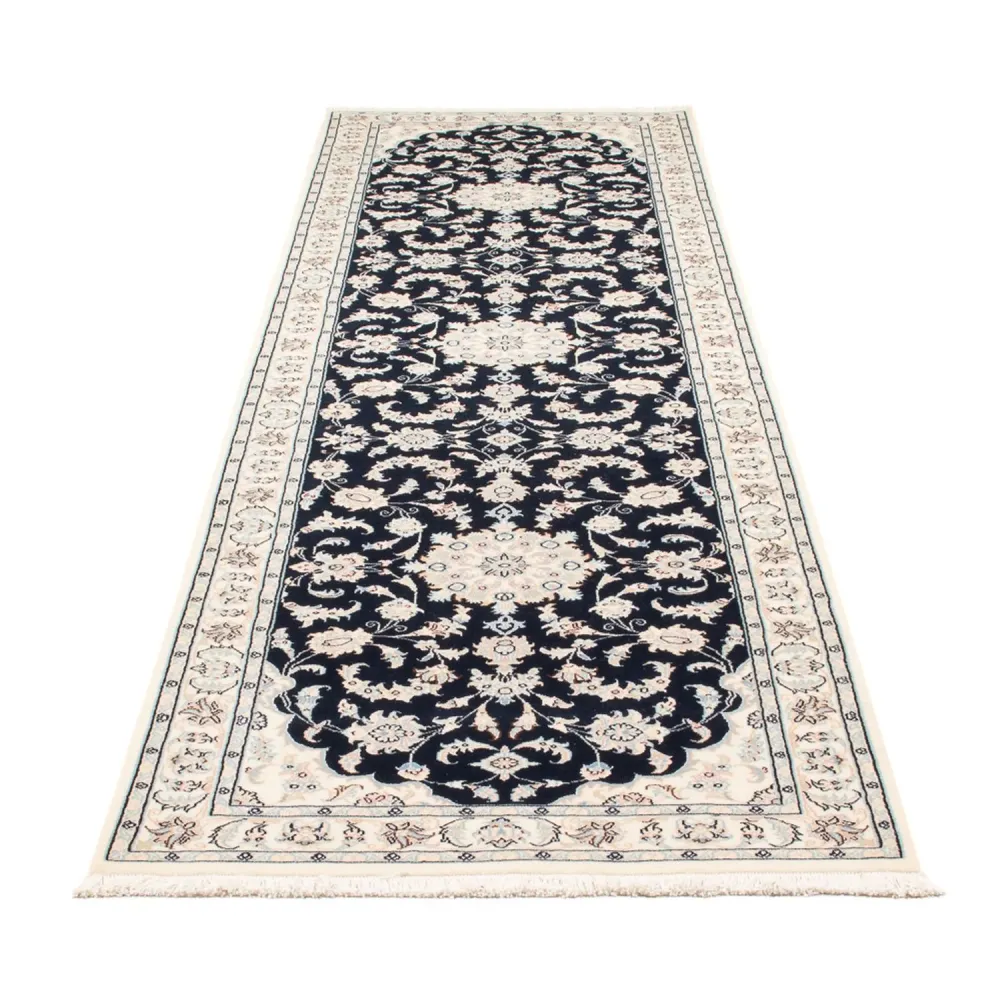 Løper Persisk teppe - Nain - Premium - 302 x 80 cm - mørkeblå