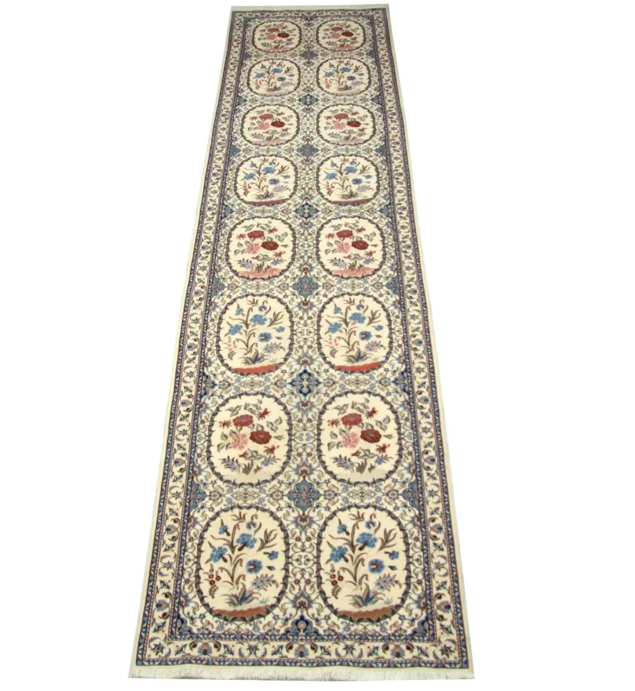 Løper Persisk teppe - Nain - Premium - 400 x 96 cm - naturhvit