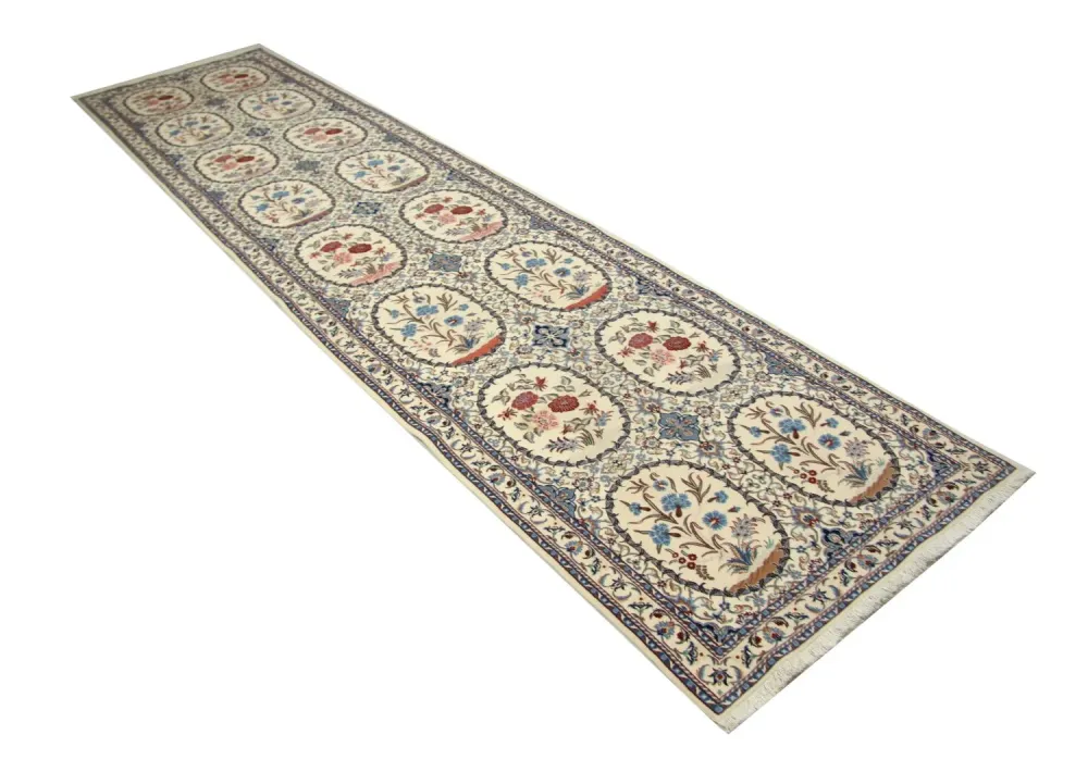Løper Persisk teppe - Nain - Premium - 400 x 96 cm - naturhvit