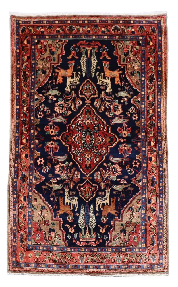 Løper Persisk teppe - Nomadisk - 237 x 127 cm - mørkeblå