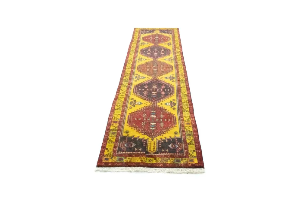 Løper Persisk teppe - Nomadisk - 300 x 73 cm - gul