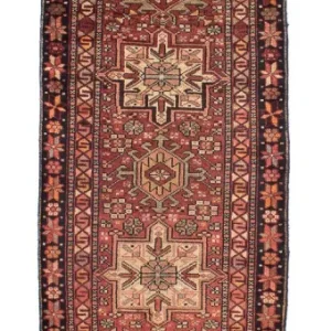 Løper Persisk teppe - Nomadisk - 310 x 80 cm - mørk rød