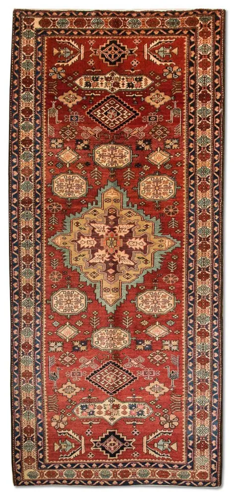 Løper Persisk teppe - Nomadisk - 329 x 138 cm - rød