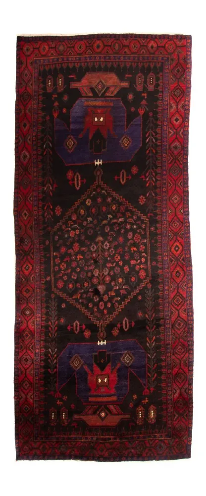 Løper Persisk teppe - Nomadisk - 380 x 146 cm - mørkeblå