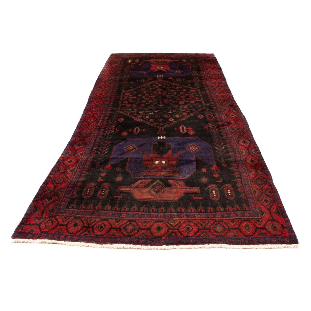 Løper Persisk teppe - Nomadisk - 380 x 146 cm - mørkeblå