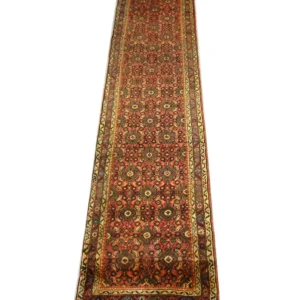 Løper Persisk teppe - Nomadisk - 380 x 80 cm - brun