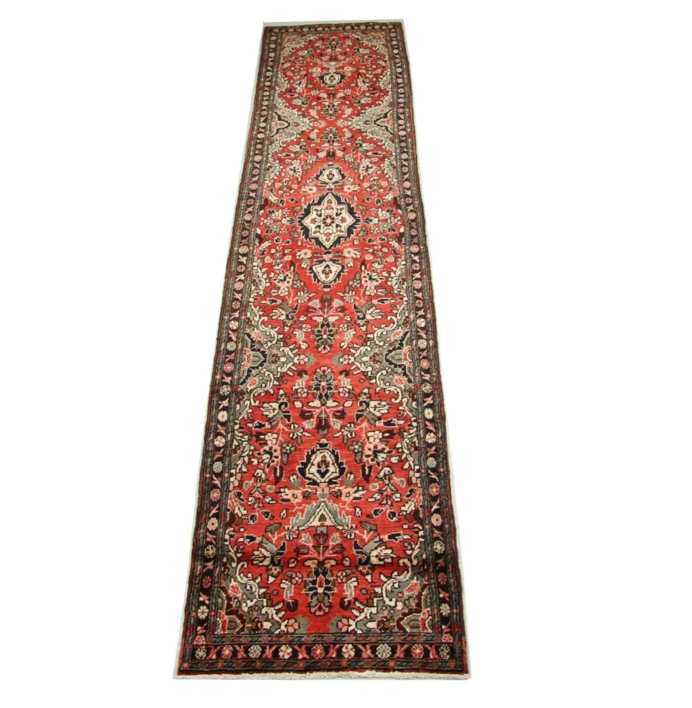 Løper Persisk teppe - Nomadisk - 384 x 83 cm - rød