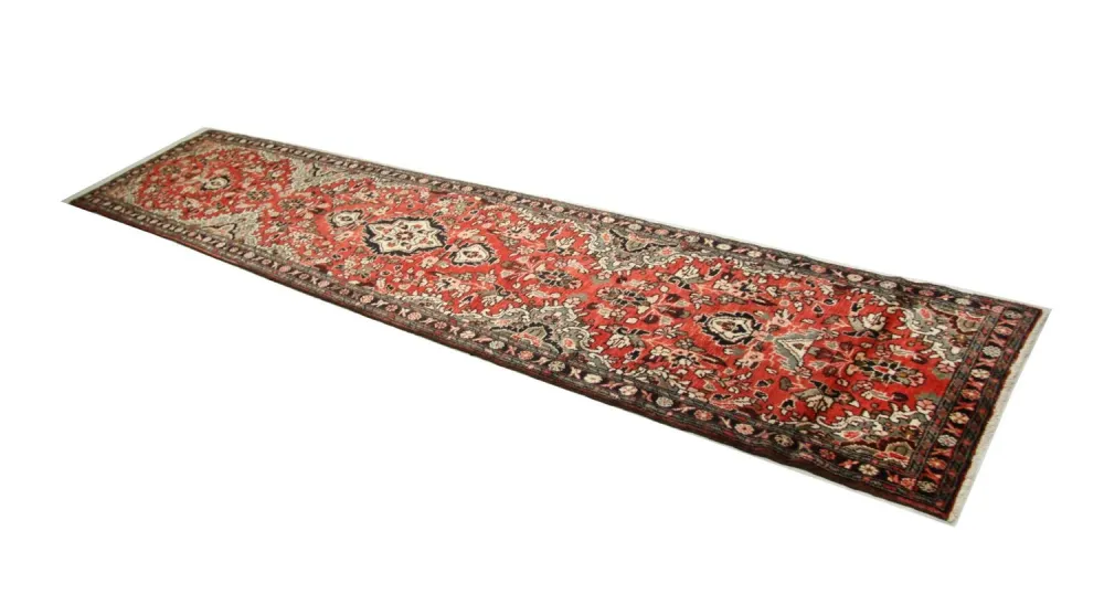 Løper Persisk teppe - Nomadisk - 384 x 83 cm - rød