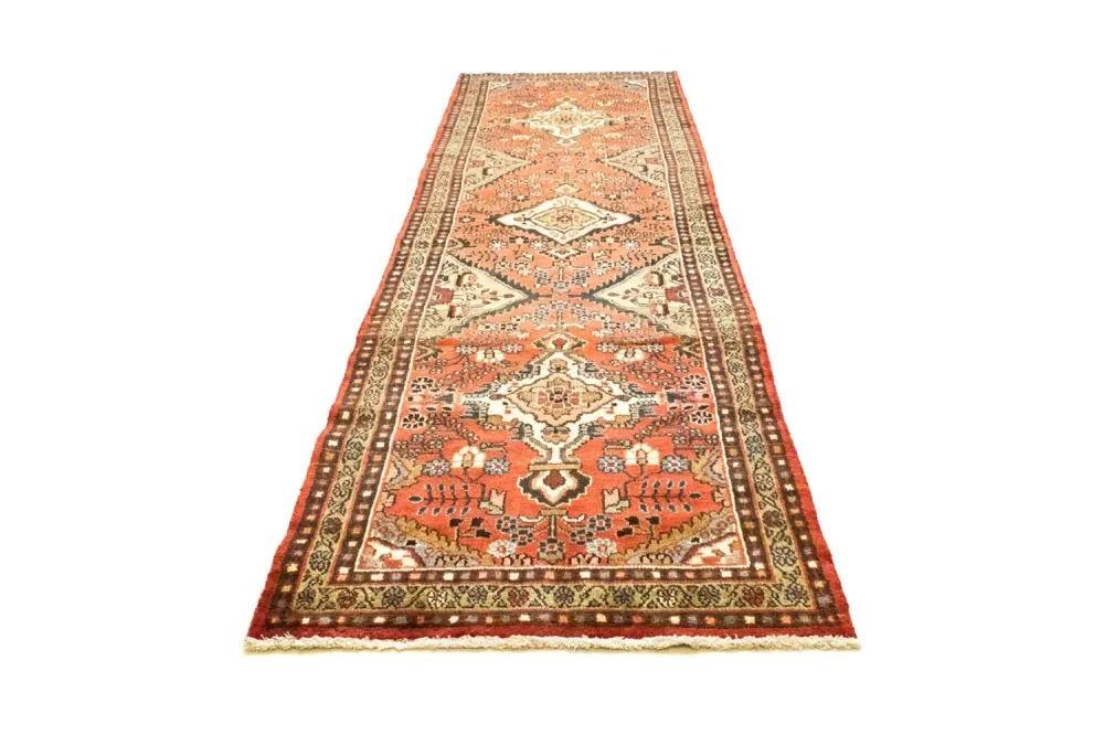 Løper Persisk teppe - Nomadisk - 400 x 101 cm - oransje