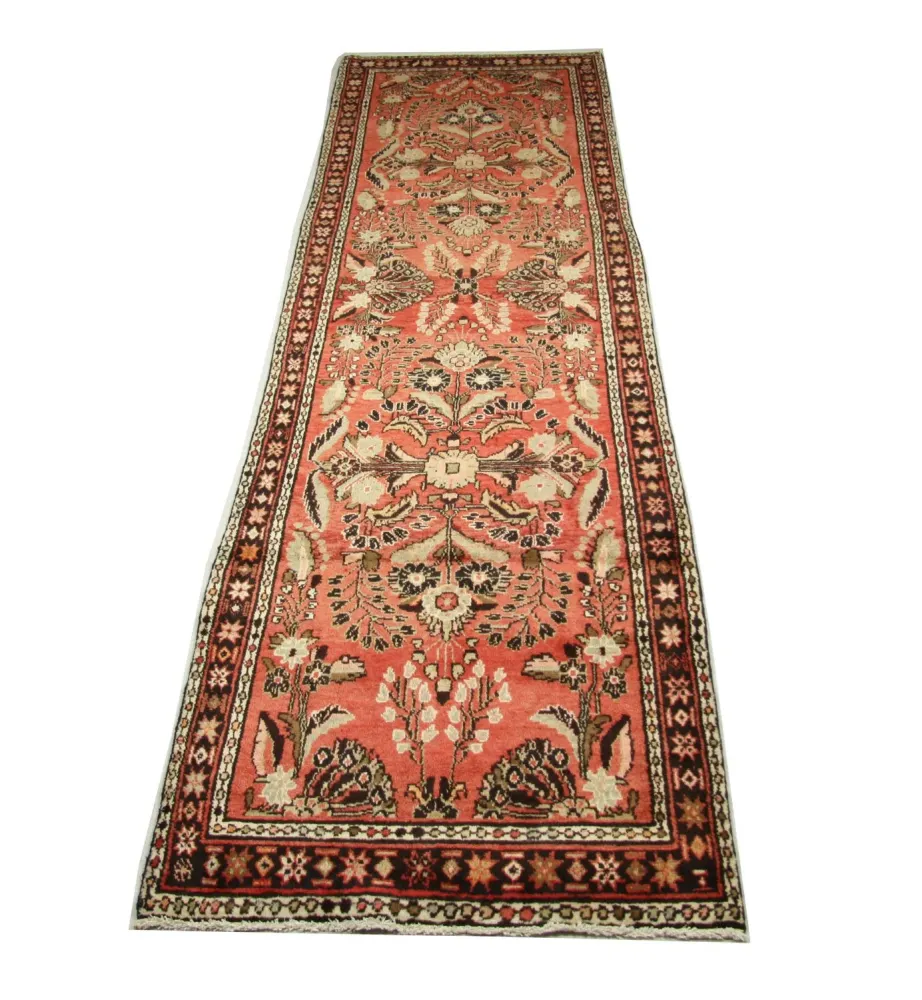 Løper Persisk teppe - Nomadisk - 405 x 112 cm - lys rød