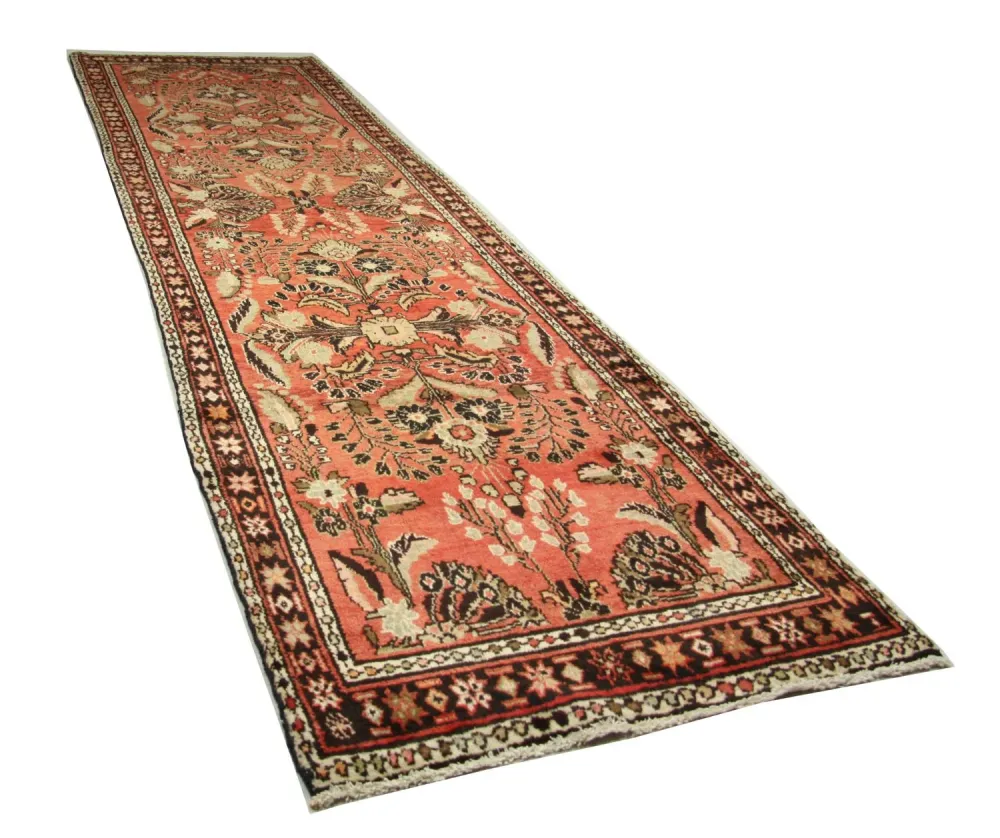 Løper Persisk teppe - Nomadisk - 405 x 112 cm - lys rød