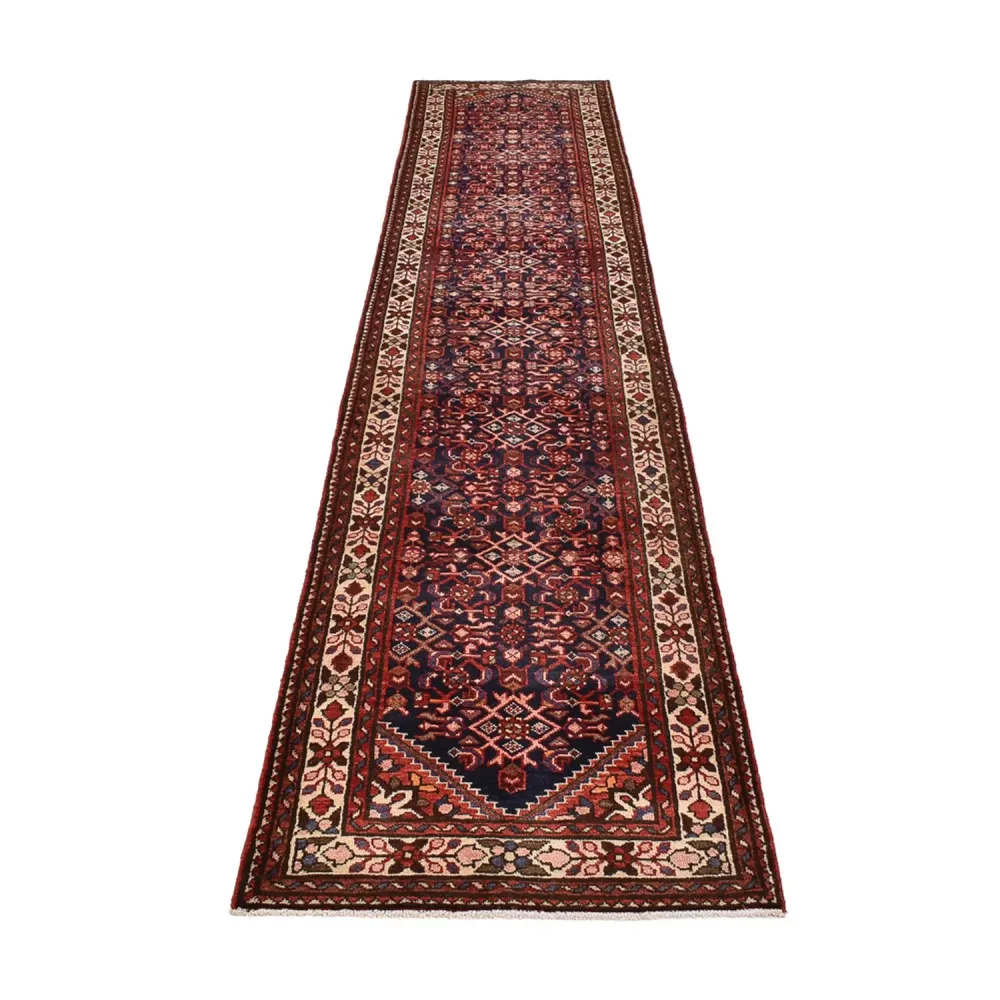 Løper Persisk teppe - Nomadisk - 419 x 88 cm - bordeaux rød