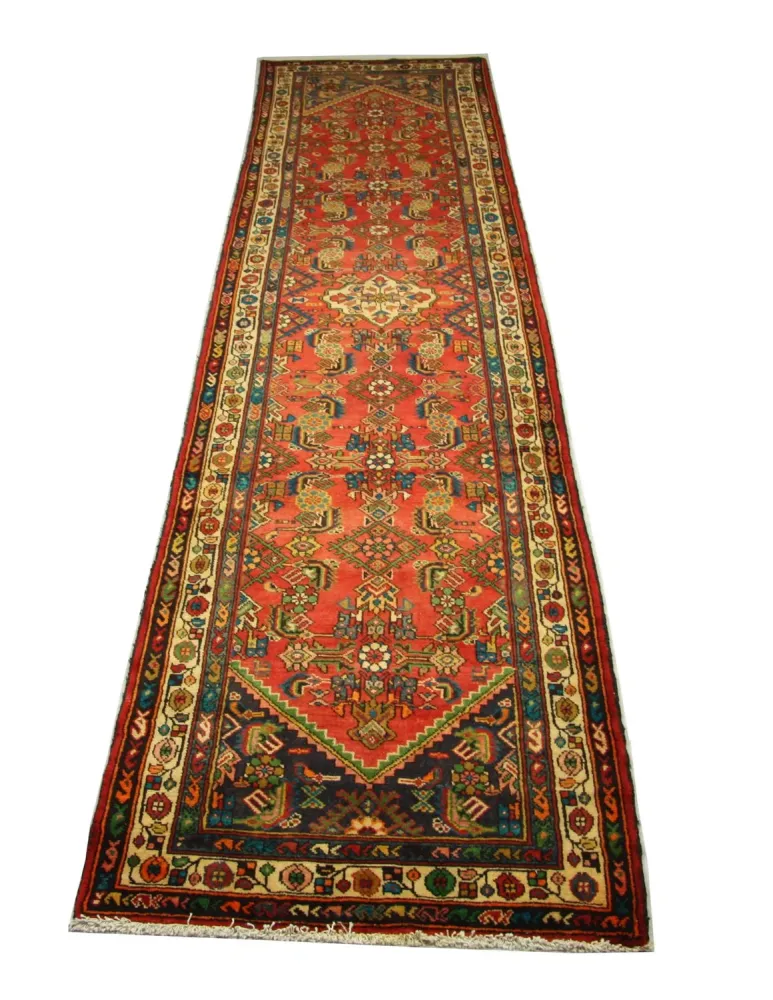 Løper Persisk teppe - Nomadisk - 426 x 107 cm - oransje
