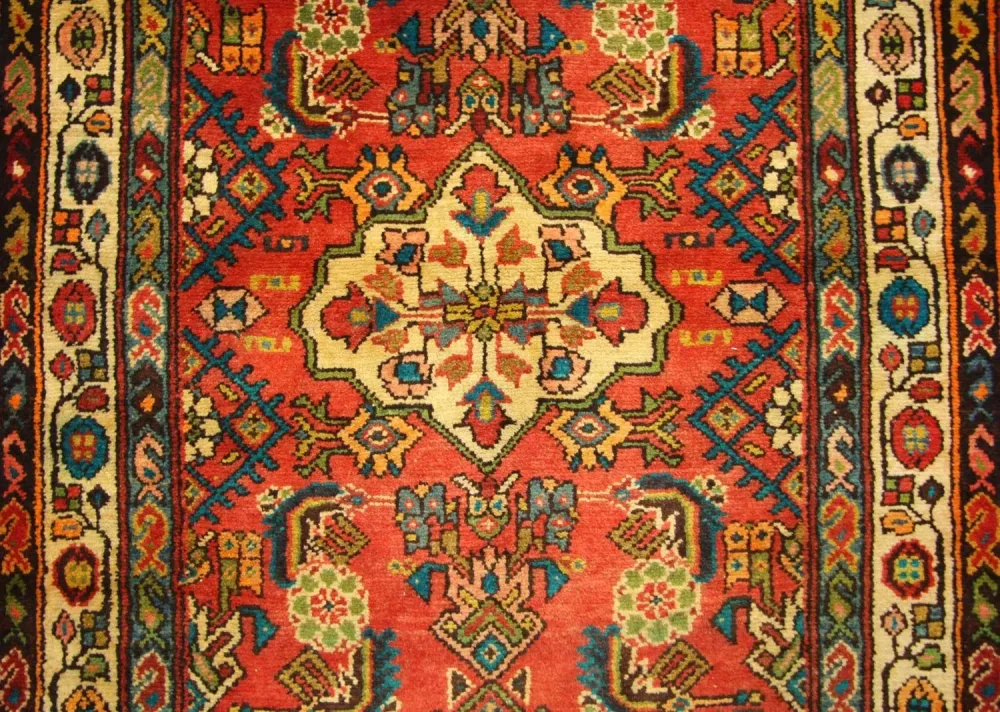 Løper Persisk teppe - Nomadisk - 426 x 107 cm - oransje