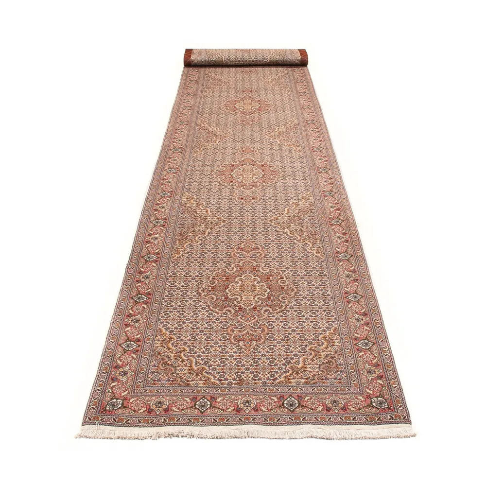 Løper Persisk teppe - Tabriz - Royal - 407 x 78 cm - beige