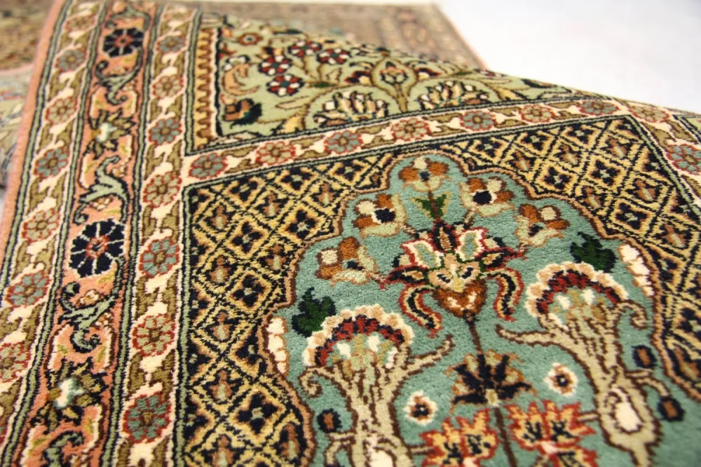 Løper Silketeppe - Kashmir silke - 183 x 77 cm - brun