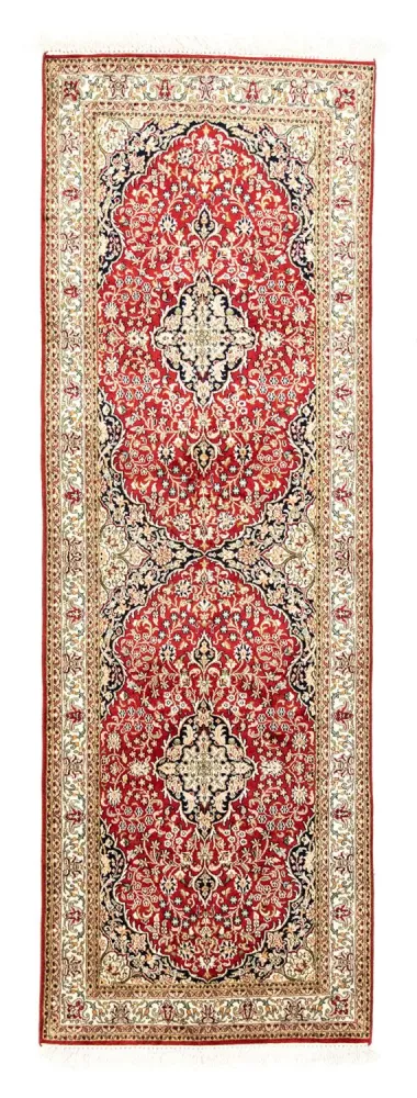 Løper Silketeppe - Kashmir silke - 237 x 80 cm - rød