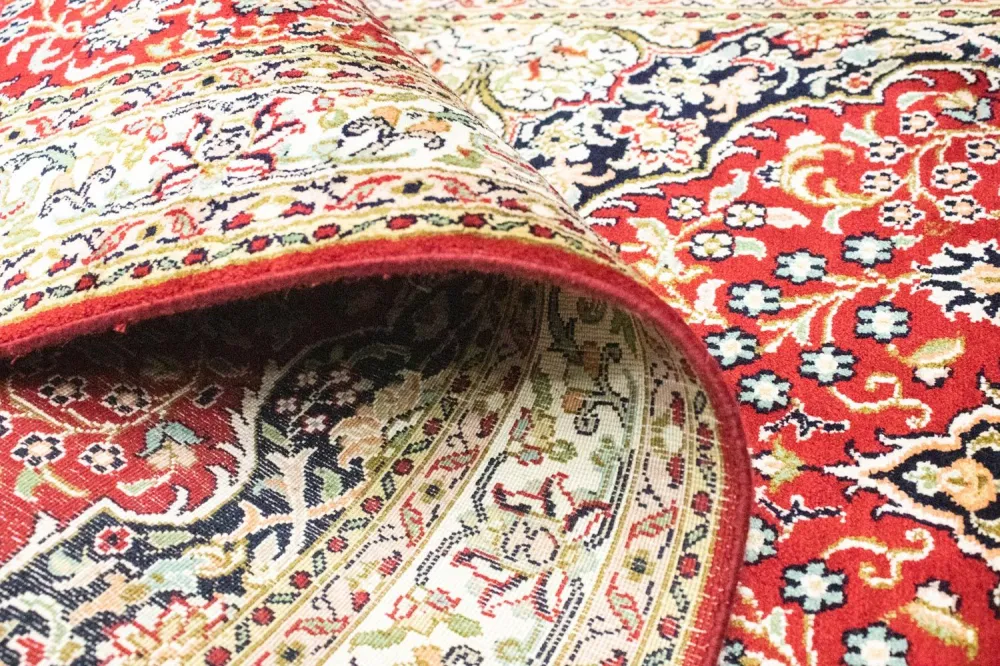 Løper Silketeppe - Kashmir silke - 237 x 80 cm - rød