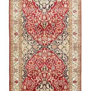 Løper Silketeppe - Kashmir silke - 237 x 80 cm - rød