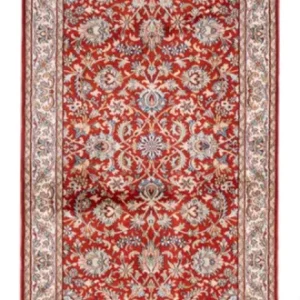 Løper Silketeppe - Kashmir silke - 241 x 76 cm - rød