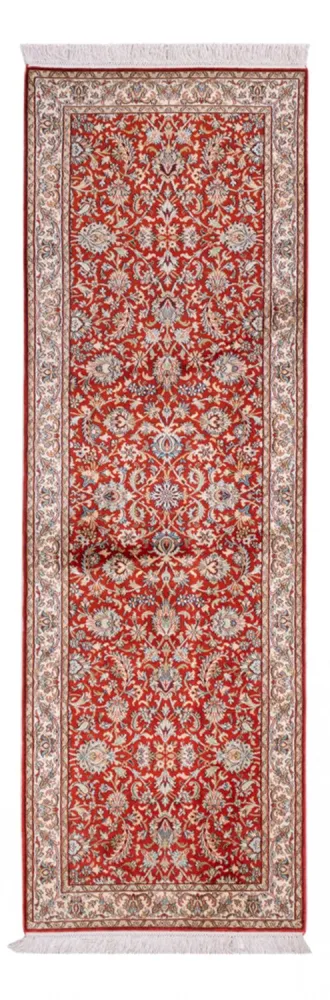 Løper Silketeppe - Kashmir silke - 241 x 76 cm - rød