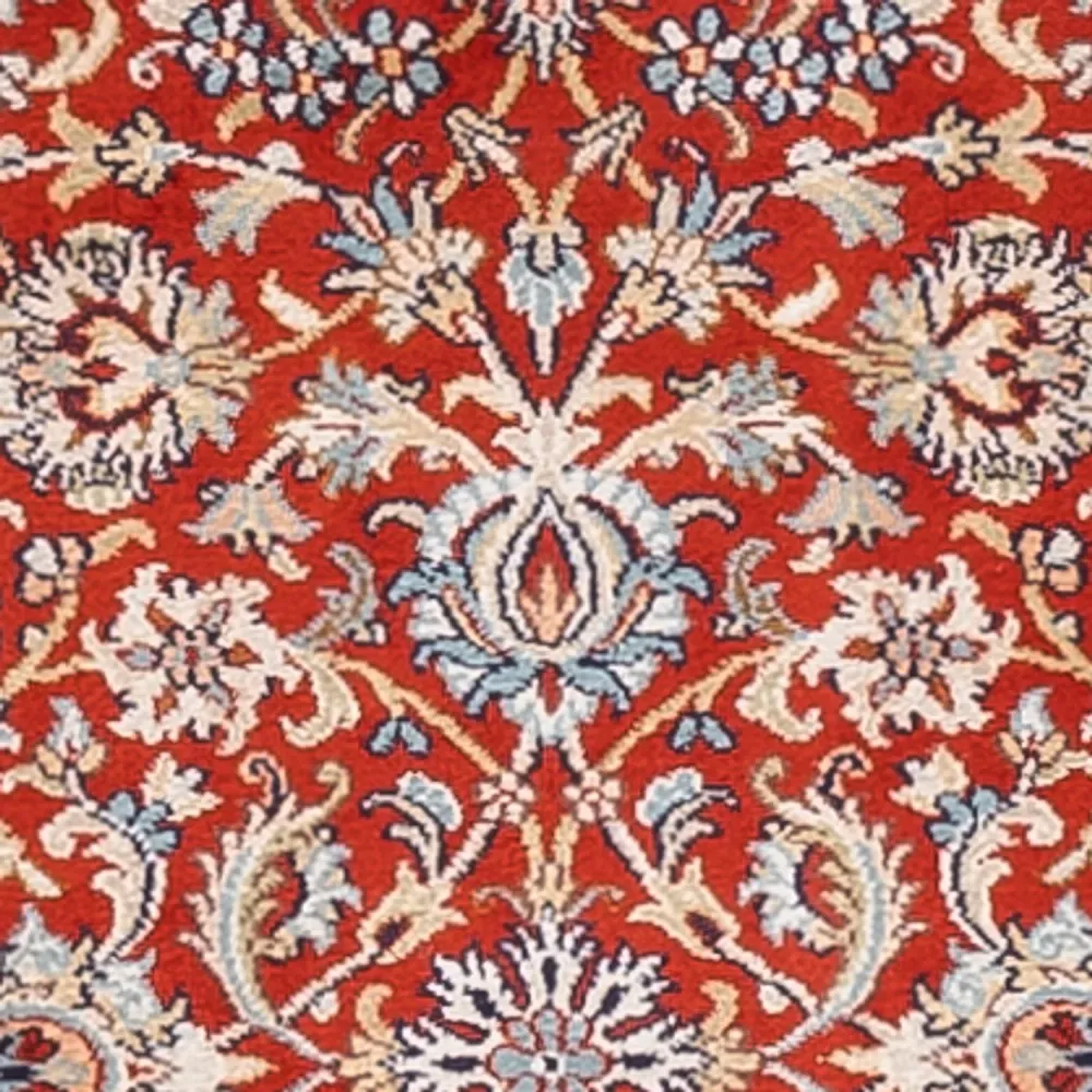 Løper Silketeppe - Kashmir silke - 241 x 76 cm - rød