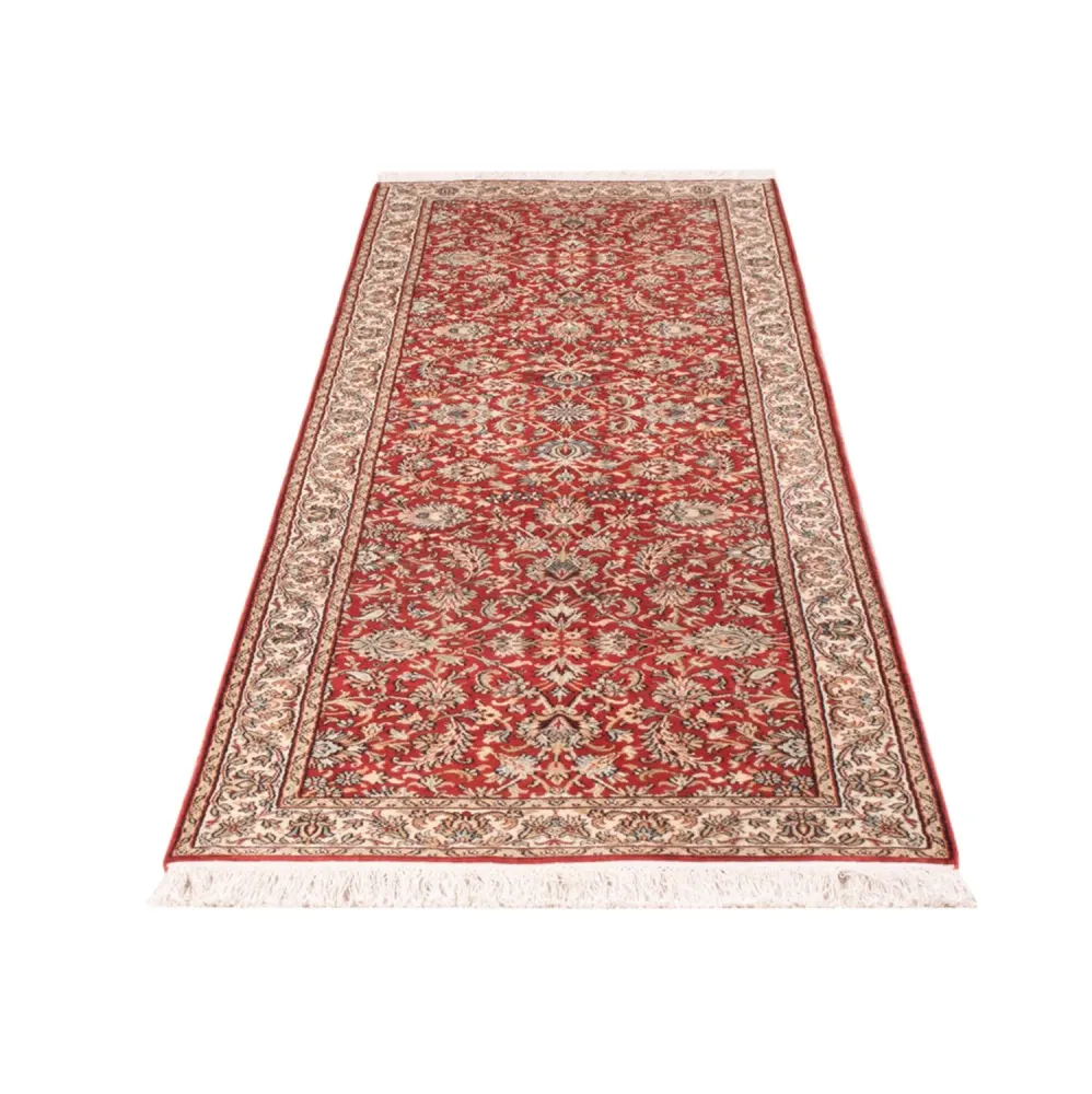 Løper Silketeppe - Kashmir silke - 241 x 76 cm - rød