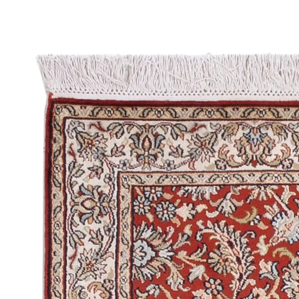 Løper Silketeppe - Kashmir silke - 241 x 76 cm - rød