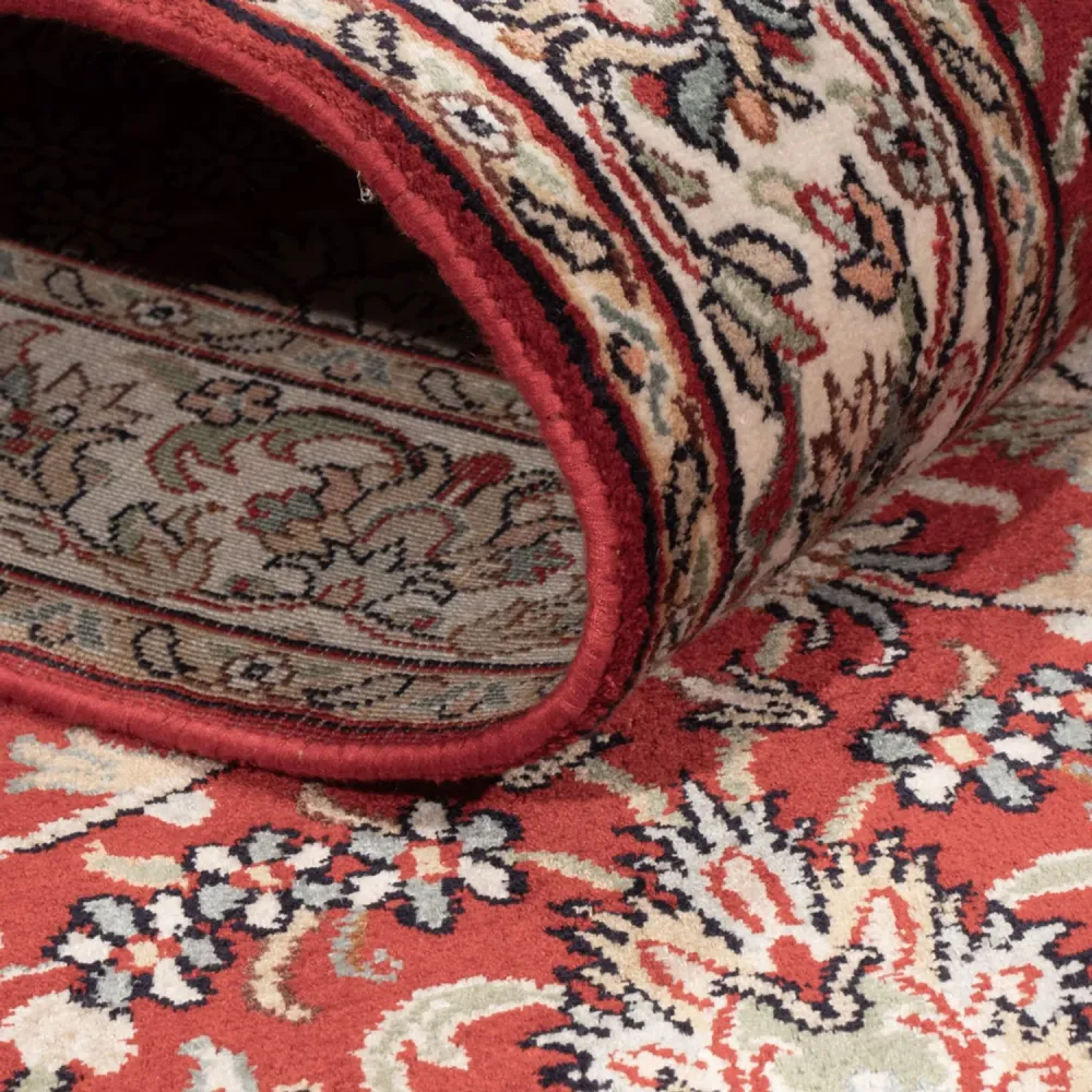 Løper Silketeppe - Kashmir silke - 241 x 76 cm - rød