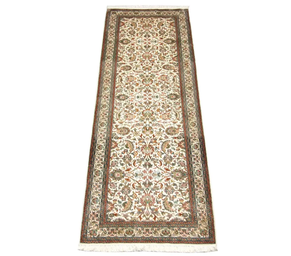 Løper Silketeppe - Kashmir silke - 250 x 80 cm - beige