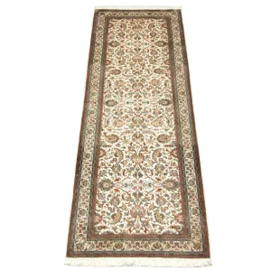 Løper Silketeppe - Kashmir silke - 250 x 80 cm - beige