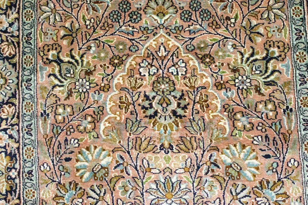 Løper Silketeppe - Kashmir silke - 278 x 77 cm - rød